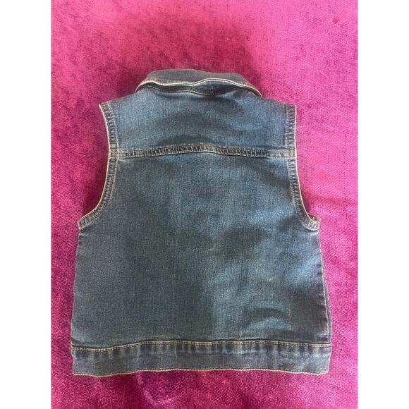 BCBG Girls Denim Vest Size 6X WESTERN COWGIRL Snap Front Sleeveless Jean Jacket - Picture 4 of 4